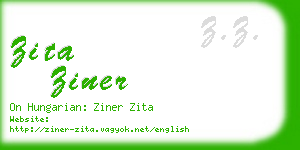 zita ziner business card